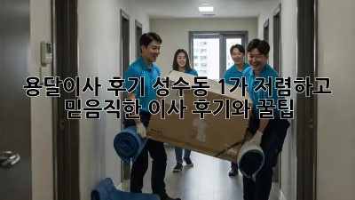 용달이사 후기: 성수동 1가 저렴하고 믿음직한 이사, 후기와 꿀팁