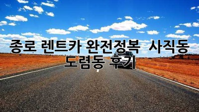 종로 렌트카 완전정복! 🚗💨 사직동 & 도렴동 후기